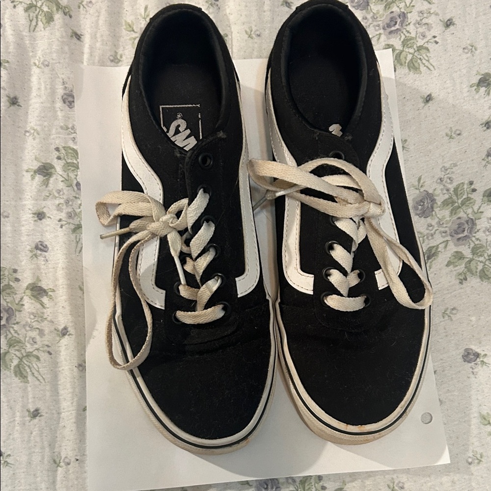 Vans Black and White Low-Top Sneakers